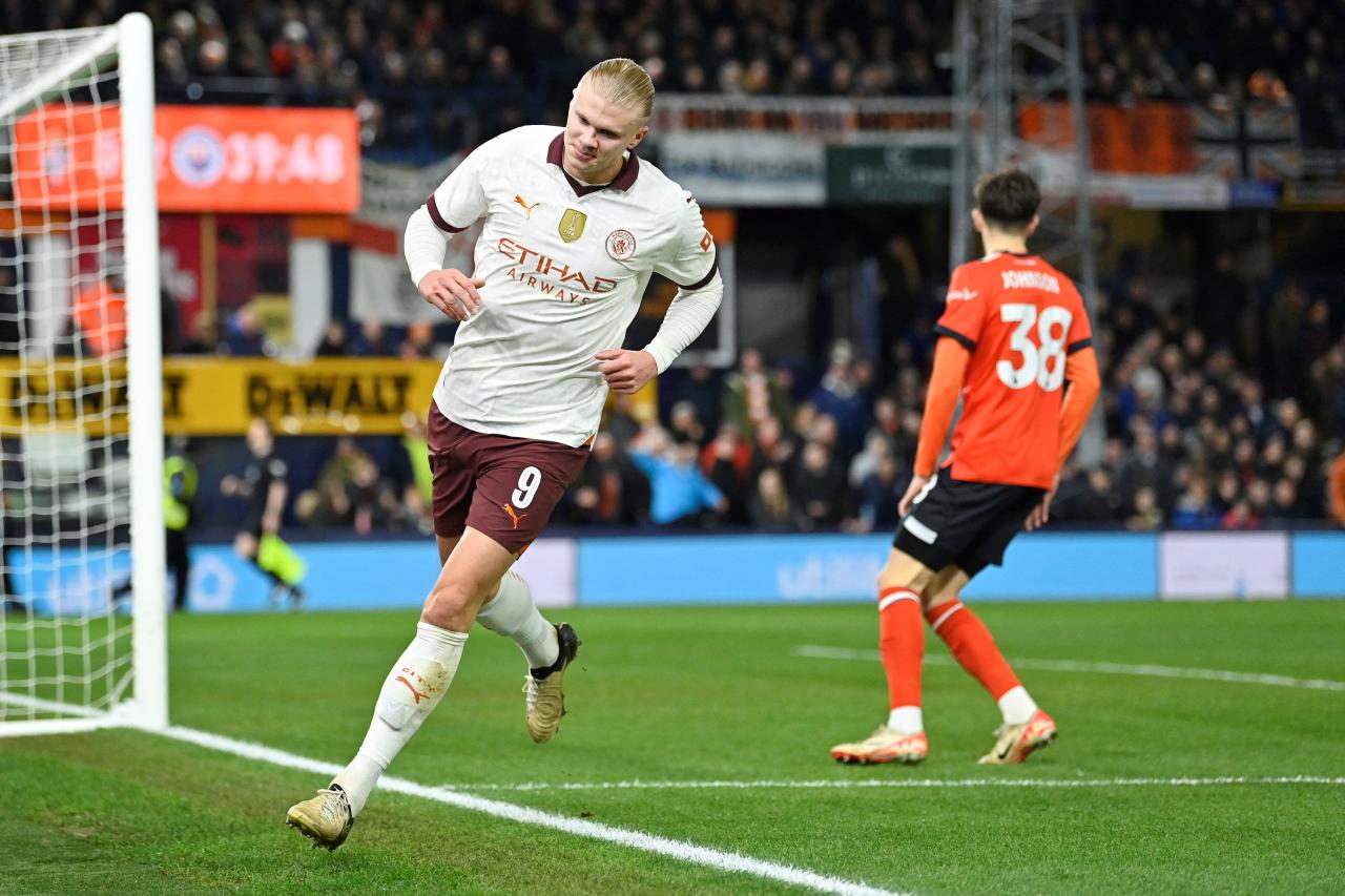 Erling Haaland made history with five goals for Man City against Luton