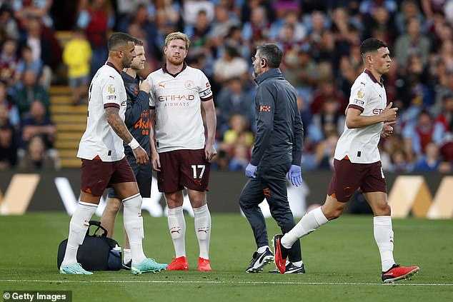 De Bruyne suffered a hamstring injury in the first game of the season against Burnley in August