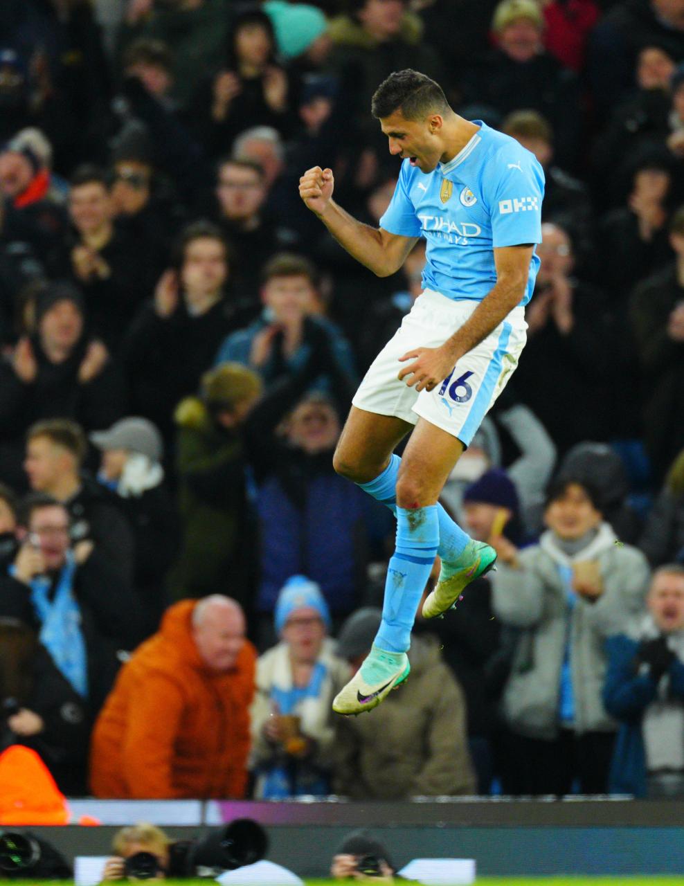 Rodri celebrated getting City's third just after half-time