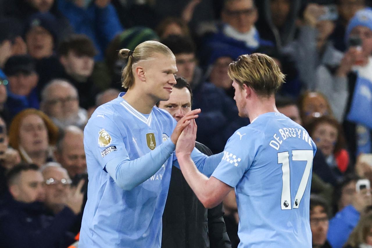 Erling Haaland replaced Kevin De Bruyne to make his long-awaited return