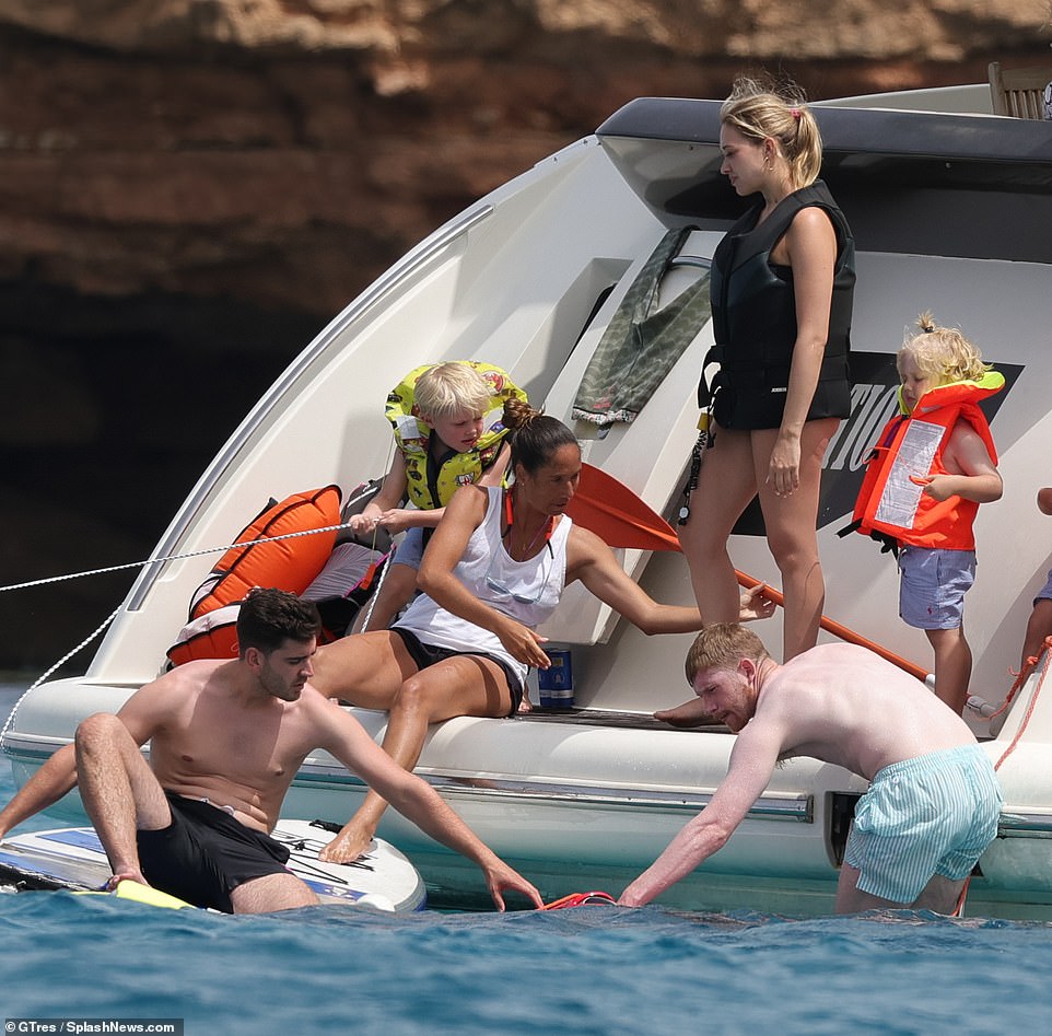 Kevin De Bruyne enjoys a boat trip with swimsuit-clad wife Michele Lacroix in Ibiza | Daily Mail Online