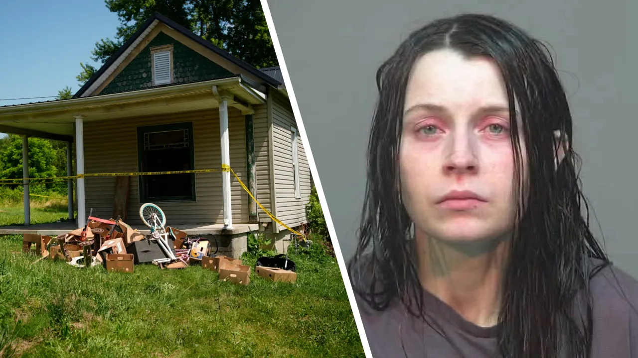 Composite image of the Ohio house where 16 kids were found and Elizabeth Siders