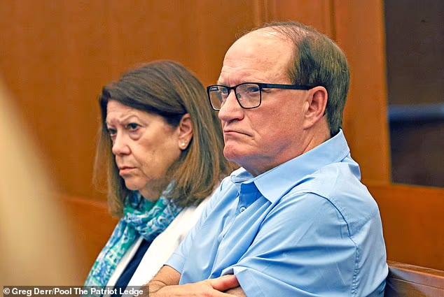 The mom-of-three did not appear to make eye contact with her parents, Mike and Paula Musgrove, who sat in the public gallery in a show of support for their daughter on Monday