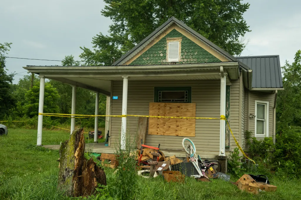 The house was filled with feces and trash, according to police.