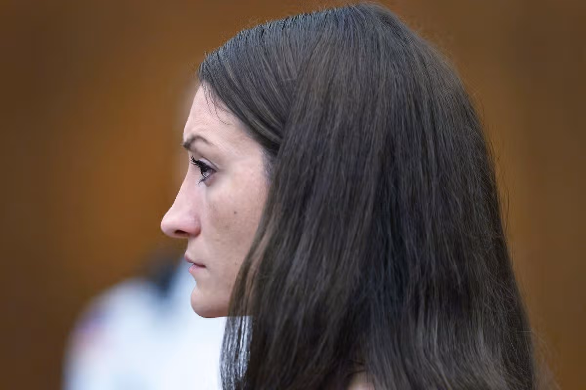 Defendant Lindsay Clancy listens to medical testimony from doctors who treated her children at Plymouth Superior Court in Plymouth, Mass., Monday, Aug. 3, 2026