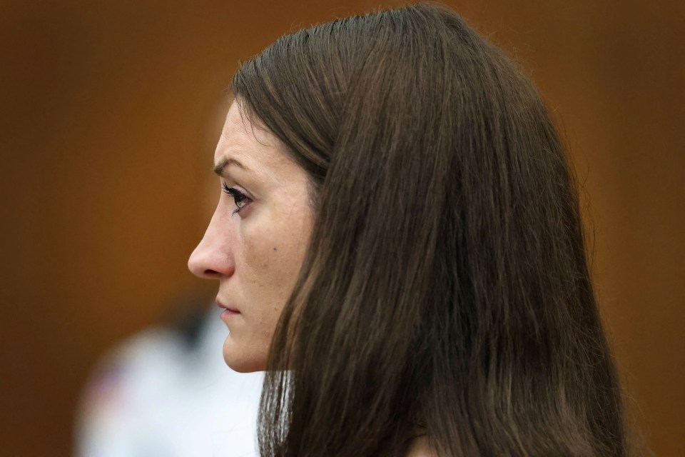 Lindsay Clancy listens to medical testimony from doctors who treated her children during her murder trial.
