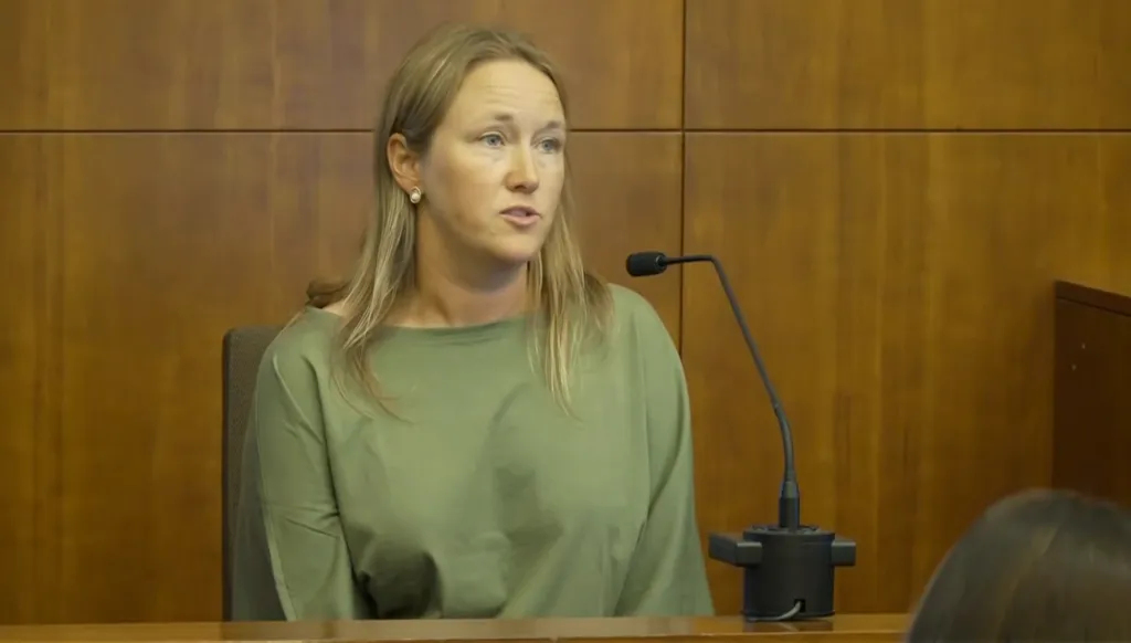 Bethany DeCollibus testifies.