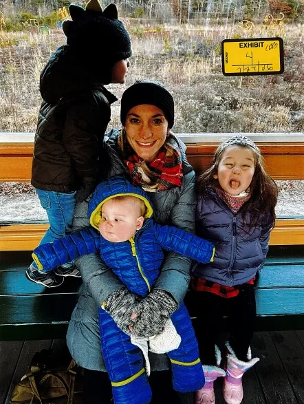 Lindsay Clancy with her children Dawson, Callan and Cora