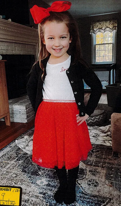 An image of Cora Clancy, 5, is exhibited.