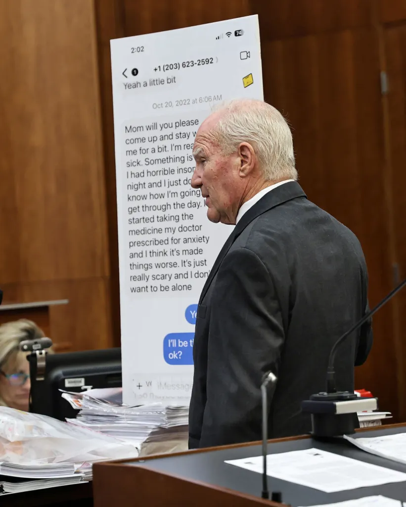 Lindsay Clancy in a wheelchair in court during her murder trial.