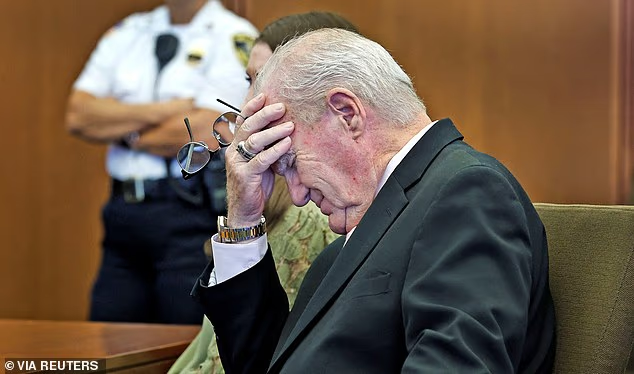 Reddington put his head in his hands as a mistrial was declared in the case after six grueling weeks
