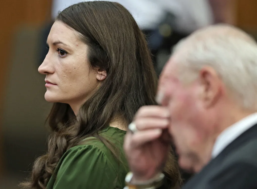 Lindsay Clancy watches jury members as Judge William Sullivan polls them in Plymouth Superior Court.