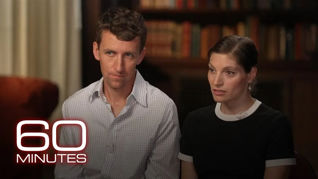 Patrick Clancy and Dr. Rachel Danis during their 60 Minutes interview.