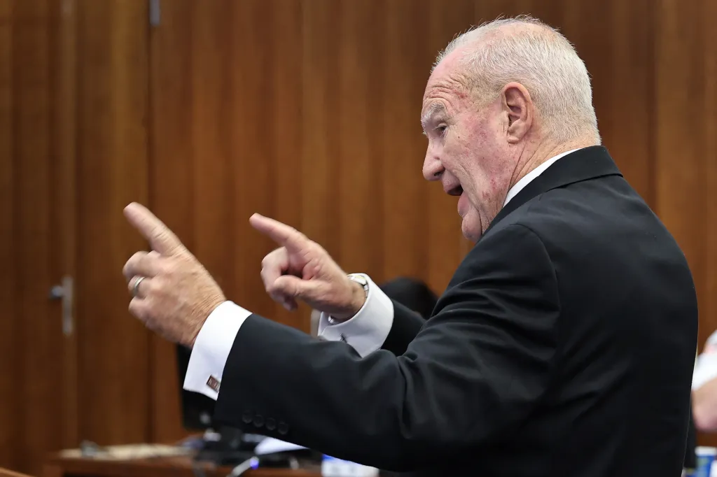 Kevin Reddington, attorney for Lindsay Clancy, speaks during a status hearing at the Plymouth County Superior Court.