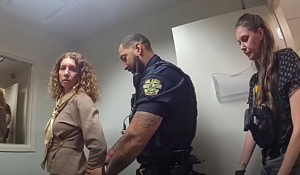 Police bodycam footage shows Irene Miller being arrested by Orlando police officers.
