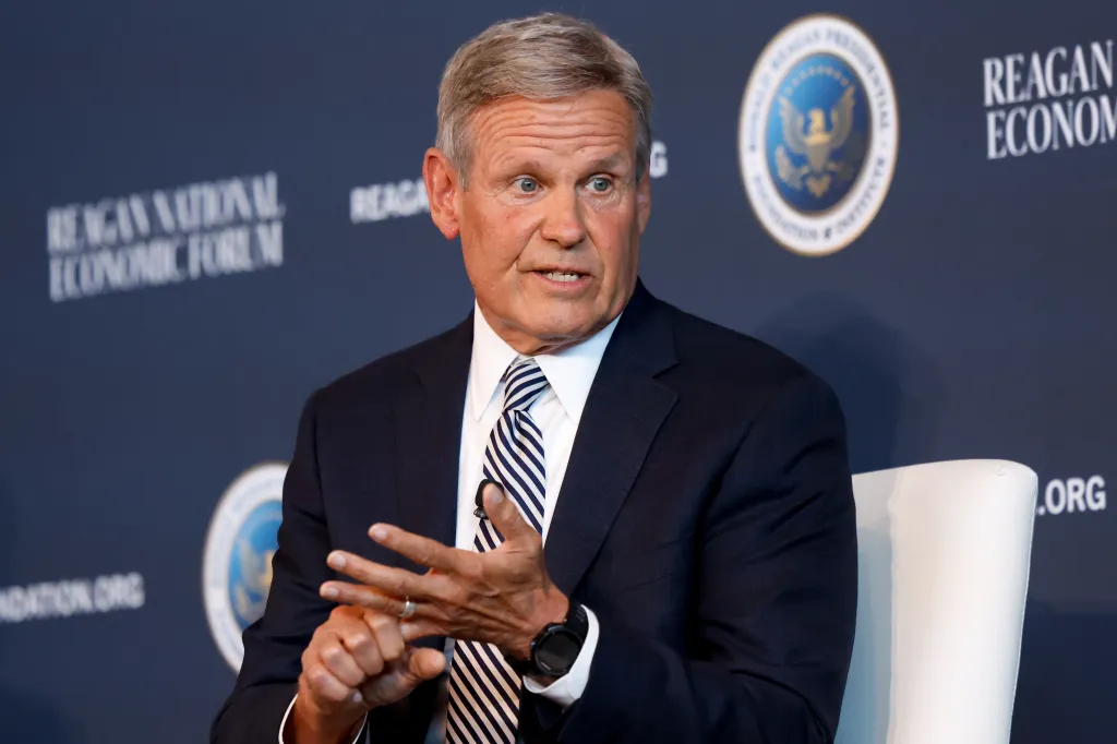 Tennessee Governor Bill Lee speaks at the Reagan National Economic Forum.