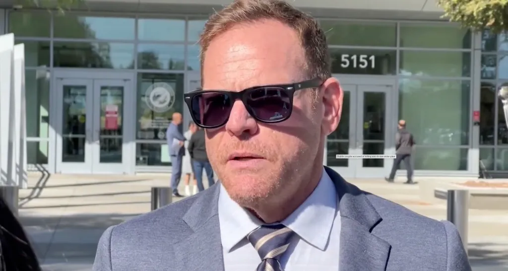 Defense attorney Curtis Briggs outside an Alameda County courthouse in Dublin.
