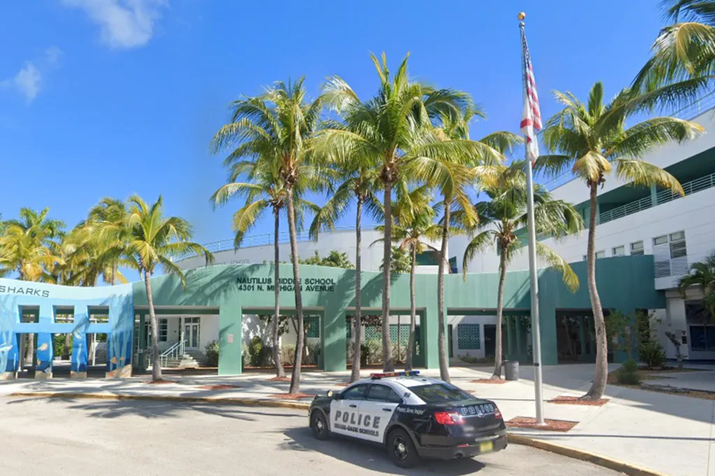 The beating was filmed at Nautilus Middle School in Miami Beach late last month.